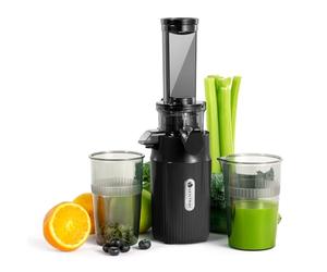 Ventray Ginnie Estrattore Frutta e Verdura - Slow Juicer 60 Giri/Min- Estrattore di Succo con Funzione di Masticazione Inversa, Facile da Pulire, Senza BPA, Cold Press, Spremiagrumi Elettrico, Nero