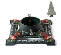 Ventray Supporto per albero di Natale con serbatoio d'acqua, 34.7x34.7x10.4 cm, Supporto universale per albero di Natale con tronchi artificiali, supporto per albero di pino per alberi veri, Stelle