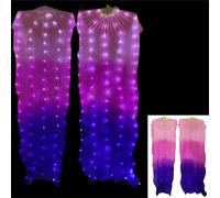 Ventre danza del ventre LED Fan accessori seta ventole donne luce LED 1 paio velo danza del ventre puntelli prestazioni