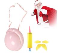 Ventre gonfiabile con Babbo Natale grande, ventre da birra con baffi gialli finti e sopracciglia, accessori per cosplay, accessori per feste in costume di Halloween, uomini e donne