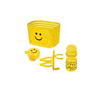 Ventura Smile - Set di accessori per bicicletta per bambini, cestino, campana, borraccia, giallo
