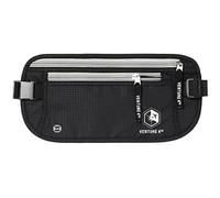 VENTURE 4TH Portafoglio Cintura Portadenaro clandestino Marsupio Pouch Bag Protegge Contanti Cards passaporto Biglietti Mobile (Black)