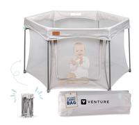 Venture All Stars JOY Baby Playpen - Parco giochi compatto emergente - Vista a 360 gradi - Tappetino per il pavimento aderente - Pieghevole, Resistente e Durevole