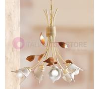 VENTURINA Lampadario a 5 Luci in Ferro e Ceramica Rustico Country