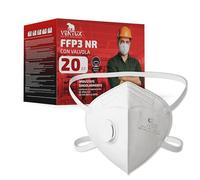 VENTUX SAFETY EQUIPMENT 20 pz Mascherine FFP3 NR con Valvola | Filtrazione ≥99% | Protezione Avanzata | Certificato CE 0370