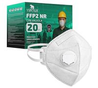 VENTUX SAFETY EQUIPMENT FFP2 con Valvola - 20 pezzi - Mascherine FFP2 con Lacci Nucali - Mascherina con Valvola di Filtrazione Vertificata EN 149