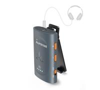 Venucast AuraClip - Ricevitore Auracast per ascolto assistito in chiese, teatri e spazi pubblici, design clip-on, trasforma cuffie 3,5 mm, 16h autonomia, 100 m portata