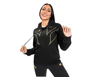 Venum UFC Fight Night 2.0 Replica Felpa con Cappuccio da Donna, Nero/Oro, XS