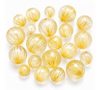 Venus - Perline in quarzo rutilato dorato, 7-14 mm, set da 10 pezzi