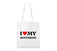 Venus Style Amo il Mio Ragazzo - Design Retrò Groovy Cuore Vintage Y2K Borsa Tote Bianca