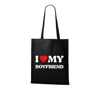 Venus Style Amo il Mio Ragazzo - Design Retrò Groovy Cuore Vintage Y2K Borsa Tote Nera