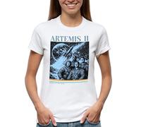 Venus Style Artemis II Lunar Mission 2026 Retro Vintage Space Exploration Astronaut Rocket Maglietta Donna Bianca Size XL