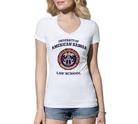 Venus Style Better Call Saul University of American Samoa Law School Saul Goodman Jimmy McGill Go Land Crabs Fan Maglietta Donna con Scollo A V Bianca Size M