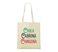 Venus Style Borsa Chingona Cabrona Chula - Empowerment Latina Chicana Pride Slang Borsa Tote Naturale