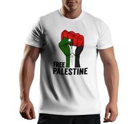 Venus Style Free Palestine Flag Fist Gaza Fight for Freedom T-Shirt Maglietta Bianca per Uomo Size L