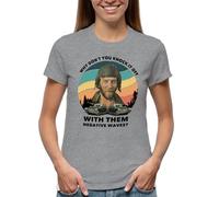 Venus Style Kelly's Heroes Donald Sutherland Oddball Why Don't You Knock It off with Them Negative Waves Vintage Fan Gift Maglietta Donna Grigia Size M