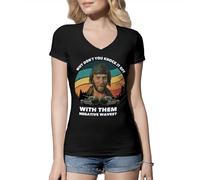 Venus Style Kelly's Heroes Donald Sutherland Oddball Why Don't You Knock It off with Them Negative Waves Vintage Fan Gift Maglietta Donna con Scollo A V Nera Size S