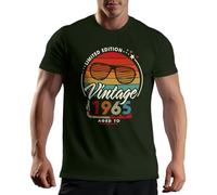 Venus Style Limited Edition Top Vintage 1965 Birthday T-Shirt Verde Militare da Uomo Size 3XL