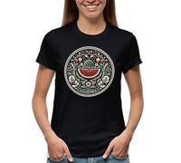 Venus Style Palestine Coat of Arms Watermelon Free Palestine Art Maglietta Donna Nera Size S