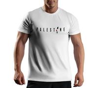 Venus Style Palestine Flag in The Heart T-Shirt Maglietta Bianca per Uomo Size S