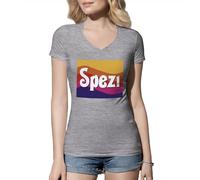 Venus Style Spezi Retro Wave Fan Artwork Vibrant Colors Cool Design Nostalgic Vibes Unique Gift Idea Maglietta Donna con Scollo A V Grigia Size L