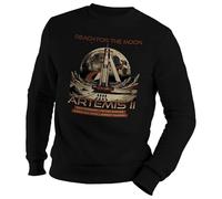 Venus Style Vintage Retro Space Exploration Moon Landing Artemis Mission Rocket Astronaut Lunar Poster Graphic Art Maglione Unisex Nero Size S