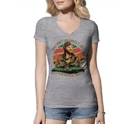 Venus Style Why Don't You Knock It off with Them Negative Waves Sergeant Oddball Kellys Heroes Donald Maglietta da Donna Grigia con Scollo a V Size L