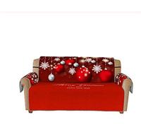 Venus valink Natale Motivo 3D Natale Copridivano Set Divano Divano Cover Divano Protezione Arredo Casa Accessori, Forma L 1/2/3 Posto Slipcovers - Rosso - for Two People