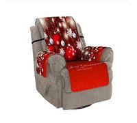 Venus valink Natale Motivo 3D Natale Copridivano Set Divano Divano Cover Divano Protezione Arredo Casa Accessori, Forma L 1/2/3 Posto Slipcovers - Rosso - for One People