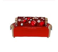 Venus valink Natale Motivo 3D Natale Copridivano Set Divano Divano Cover Divano Protezione Arredo Casa Accessori, Forma L 1/2/3 Posto Slipcovers - Rosso - for Three People
