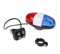 Venuy 1x Campanello per Bicicletta 6 LED 4 Toni Corno per Bicicletta Chiamata per Bici LED Bici Polizia Luce Elettronica Forte Sirena Accessori per Bambini Bike Scooter MTB