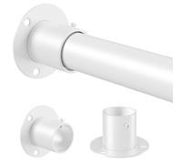 Venwemong Asta per armadio, 70-90cm Binario appendiabiti regolabile, Acciaio inossidabile con accessori di fissaggio per armadio e ripostiglio, Bianco, Diametro 25mm