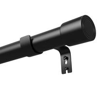 Venwemong Bastone per tenda estensibile nero con staffe, set di aste per tende per soggiorno e camera da letto (185-310 cm, nero)