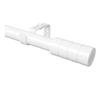 Venwemong Bastone per tenda estensibile regolabile, bianco, per tende con occhielli, per soggiorno, camera da letto (109-435 cm, bianco)