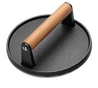 VenxyKod Smash - Pressa per hamburger, 17,8 cm, rotonda, in ghisa, resistente, con manico in legno, per panini, pancetta e bistecca