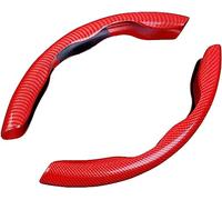 VENYAA 2 Pezzi Coprivolante per Audi Q2 Q3 Q4 E-Tron Q5 Q7 Q8 Q8 E-Tron Quattro, Copri Volante per Auto in Fibra di Carbonio Antiscivolo Traspirante Accessori Auto,Red
