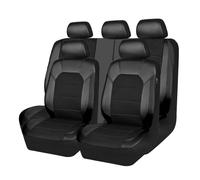 VENYAA Coprisedili Auto Set Pelle Traspirante Impermeabile per Peugeot 208 II/Allure Auto Ecole/Roadtrip/208 GT 2019-2023 2024+, 9 Pezzi, Nero