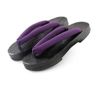 VENYAA Infradito Sandali in Legno Giapponese Geta,infradito antiscivolo con fondo piatto che aumenta l'altezza, pantofole fredde resistenti all'usura con suola spessa per uso(Size:EU 38,Color:Viola)