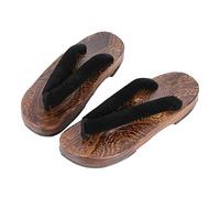 VENYAA Mens Infradito Giapponese Tradizionale Zoccoli Geta,Ciabatte Due Denti Zoccoli Scarpe Donna Uomo Spiaggia Balneare Estiva per Il Tempo Libero Sandals (Size:EU 45,Color:Nero)