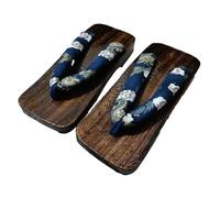 VENYAA Pantofole tradizionali giapponesi da uomo Geta zoccoli in legno, infradito estive da uomo sandali in legno, pantofole con tacco piatto (taglia: EU 45, colore: maschio + F)
