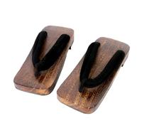 VENYAA Pantofole tradizionali giapponesi da uomo Geta zoccoli in legno, infradito estive da uomo sandali in legno, pantofole con tacco piatto (taglia: EU 41, colore: maschio + A)