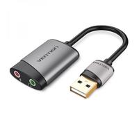 Venzione USB -A Scheda audio una femmina 2xjack 3,5 - colore grigio