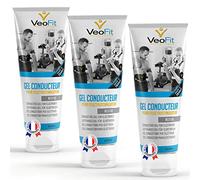 VEOFIT- Gel Conduttore Elettrostimolazione 3x250mL, Gel per Elettrostimolatore EMS, TENS, Elettrodi elettrostimolatori, Gel Pad - Migliora l’Aderenza degli Elettrodi - Made in France