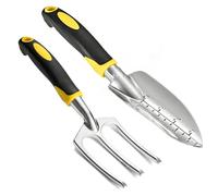 VEOIRXU 2 Pezzi Attrezzi Da Giardino Attrezzi Da Giardinaggio Utensili Da Giardino Paletta Con Indicatori Di Profondità Cazzuola Forcone Regalo Di Giardinaggio Per Uomini E Donne