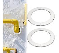 VEOIRXU 2 Pezzi Rosetta per Tubo Stufa 100mm (150 Mm) Rosetta Copritubo Camino Acciaio Inox Autoadesiva Resistente al Calore Divisa per Tubo Camino Tubo Rubinetto 101x150 x5 Mm