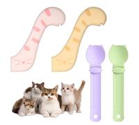 VEOIRXU 4 Pezzi Cucchiaio Per Cibo Per Gatti 2 Cucchiai Per Mangime Per Gatti + 2 Apriscatole Cucchiai Per Gatti Dispenser Multifunzione Per Snack Liquidi Cucchiai Per Cibo Umido e Purea (4 Colori)