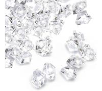 VEOIRXU 500 Pezzi Diamanti Decorativi in Acrilico Trasparente, Gemme Decorative, Cubetti di ghiaccio trasparenti, Pietra di Cristallo Decorative per Tavola, Mariage, Feste, Vasi, Acquari (5×7mm)