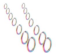 VEOIRXU 7 Paia Orecchini Argento a Cerchio per Uomini e Donne Orecchini Acciaio Inossidabile di Orecchini Cerchio Piccoli per Uomini e Donne Ipoallergenici Set di Orecchini (Couleur)