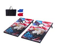 VEOVR Set di Gioco Cornhole Portatile da Tavolo, Tavole Pieghevole da Gioco, Tavola da Lancio Portatile in Legno MDF, Gioco Cornhole con 8 Sacchetti di Fagioli e Borsa, 920 x 600 x 241 mm