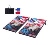 VEOVR Set di Gioco Cornhole Portatile da Tavolo, Tavole Pieghevole da Gioco, Tavola da Lancio Portatile in Legno MDF, Gioco Cornhole con 8 Sacchetti di Fagioli e Borsa, 920 x 600 x 241 mm